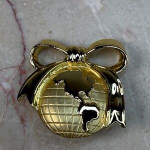 Gold Globe Brooch